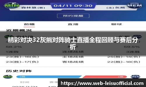 精彩对决32灰熊对阵骑士直播全程回顾与赛后分析